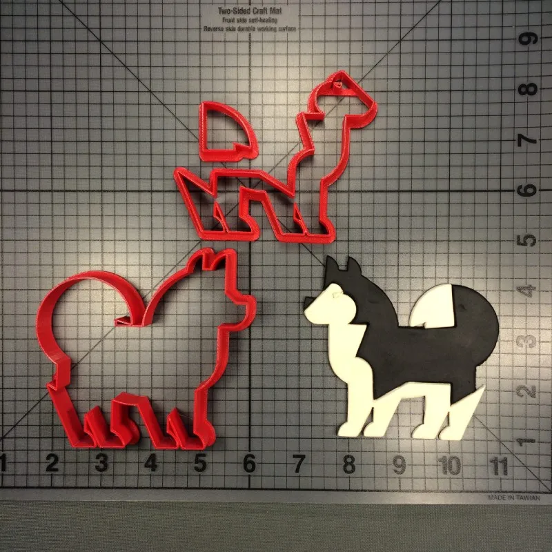 Набор пластиковых форм для вырезания печенья малышей Хаски бульдога мопса