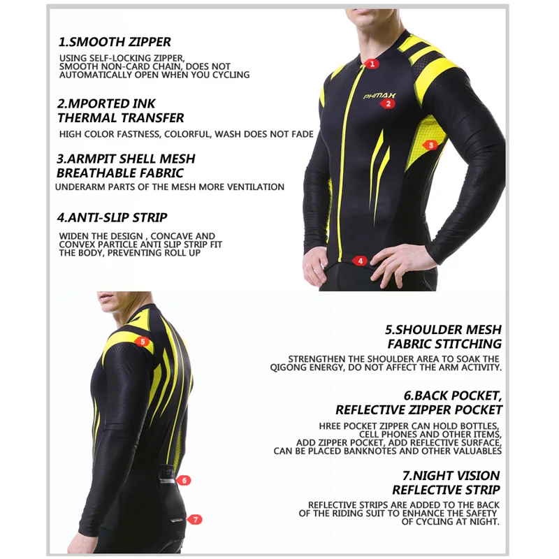 Трикотажные изделия PHMAX с длинным рукавом для езды на велосипеде|Майки