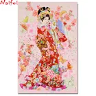 Кимоно красоты в Японии, эпоха гейши, алмазная картина, Набор для вышивки крестиком, настенная наклейка, мозаика, алмазная вышивка, живопись