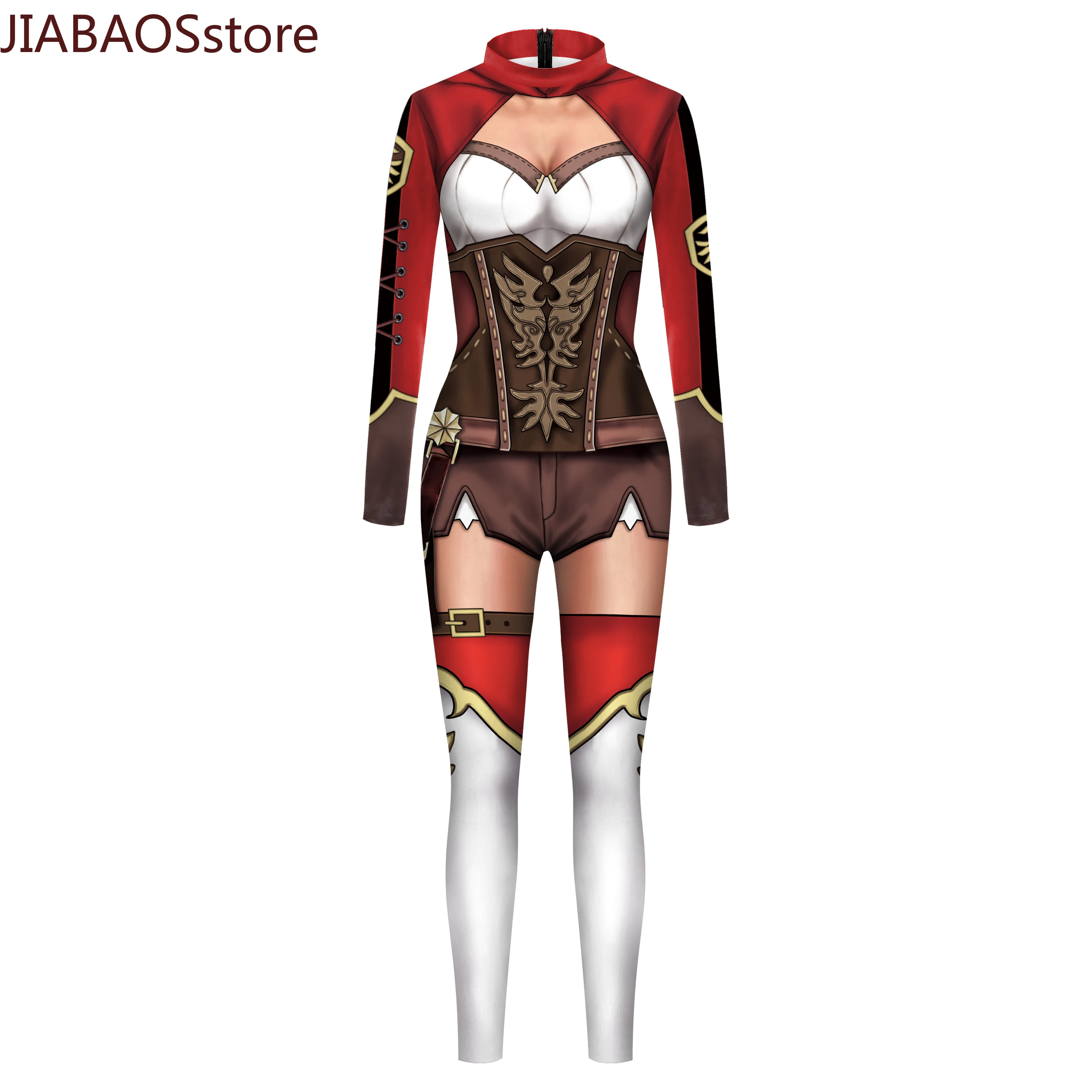 

Color Cosplayer Genshin Impact Game Amber Role Play Costumes Bodysuit Long Sleeve Women Clothing Sexy Elastic Costumes