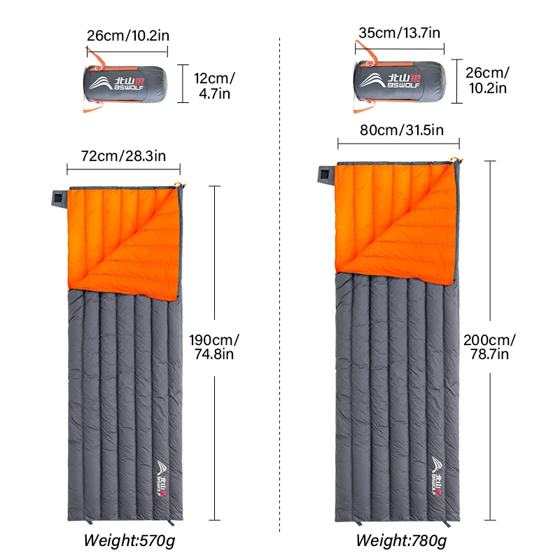Спальный мешок BSWolf Сверхлегкий водонепроницаемый для кемпинга туристические