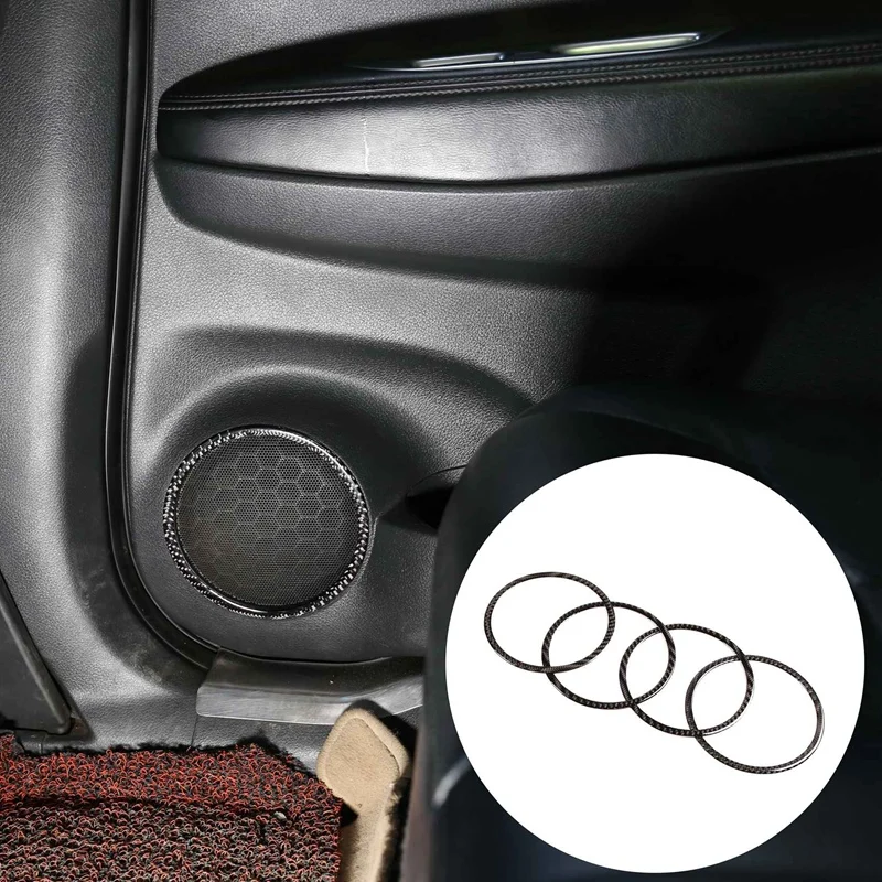 

4Pcs Carbon Fiber ABS Inner Audio Tweeters Speaker Cover Trim for Nissan X-Trail 2014-2018 Decoration Stickers