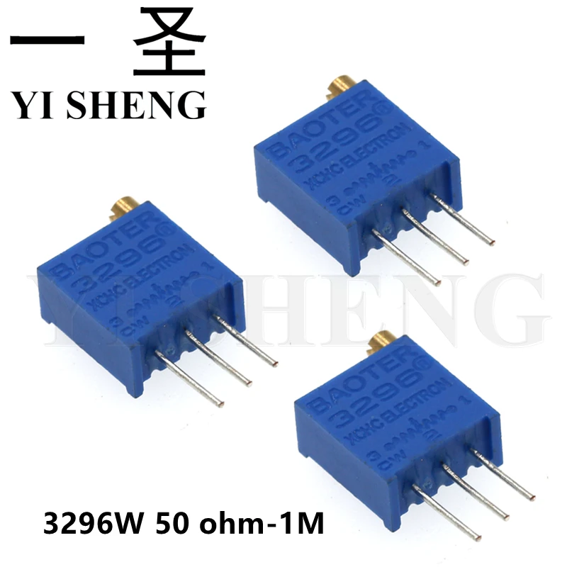 

50 шт., потенциометр для триммера, 3296 Вт, 3296, 50, 100, 200, 500 Ом, 1K, 2K, 5K, 10K, 20K, 50K, 100K, 200K, 500K, 1M Ом, 50R, 100R, 200R, 500R