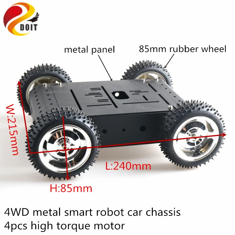 

C3 4WD металлический умный робот автомобиль шасси комплект 4 шт. высокий мотоцикл 85 мм резиновое колесо алюминиевый сплав панель Diy нагрузка 5 кг обучение