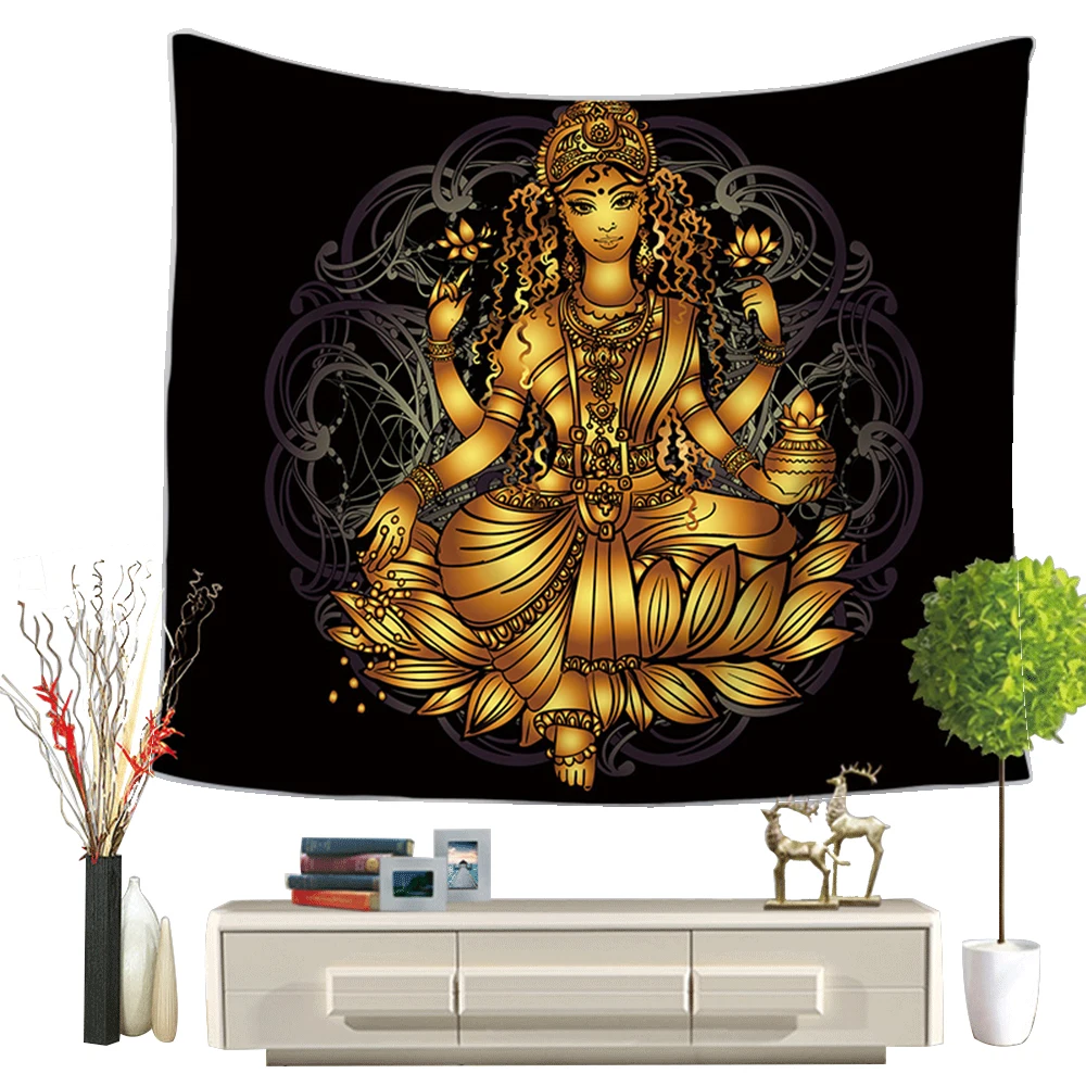 

Lychee индийский Будда Series настенный подвесной гобелен, полиэфирное одеяло, художественный Настенный Ковер, домашний декоративный гобелен