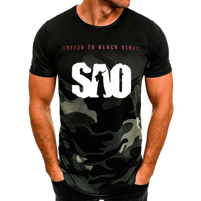 

Summer Casual Men's T-shirt SAO Sword Art Online Printing Men's short sleeve Fashion High Quality Cotton short sleeve
