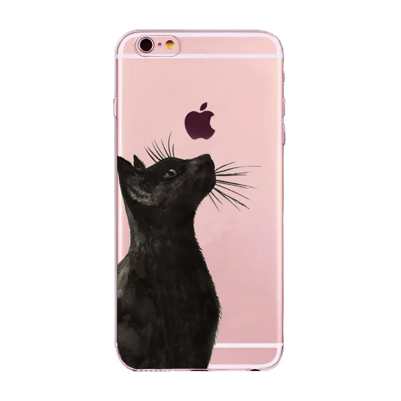 Phone Cases For iPhone XS Max XR 6 6s 7 8 Plus 5 5S SE 6sPlus Soft TPU Silicon Transparent Thin Cover Black Cat Owl Animal Case |