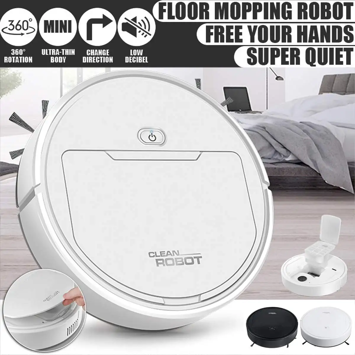 

Автоматические умные робот-пылесосы, Мощное всасывание, 3 в 1, перезаряжаемый умный робот-пылесос для подметания пола, домашний пылесос-маши...