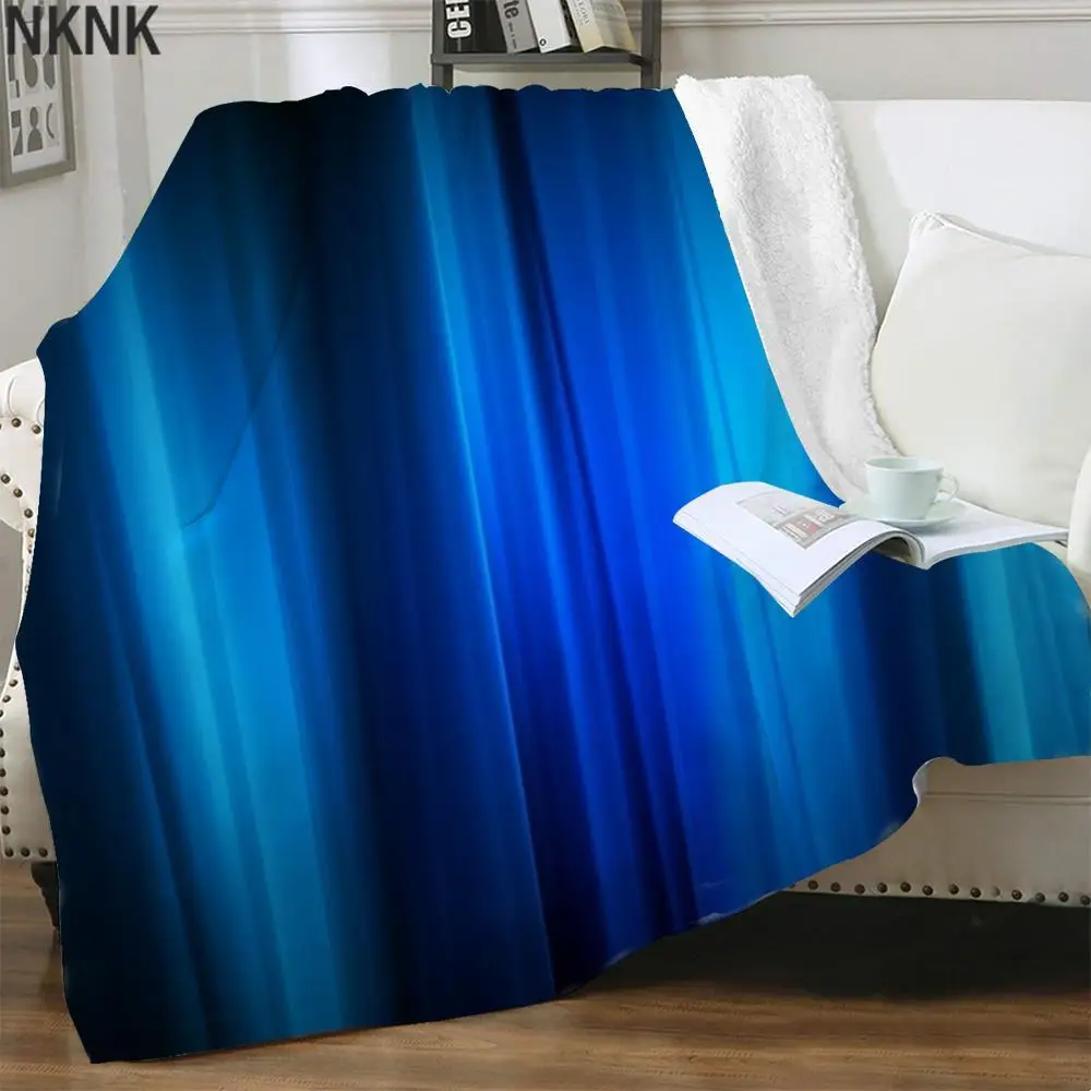 

NKNK Brank Abstract Blanket Psychedelic Bedspread For Bed Dark Blue Bedding Throw Harajuku Plush Throw Blanket Sherpa Blanket