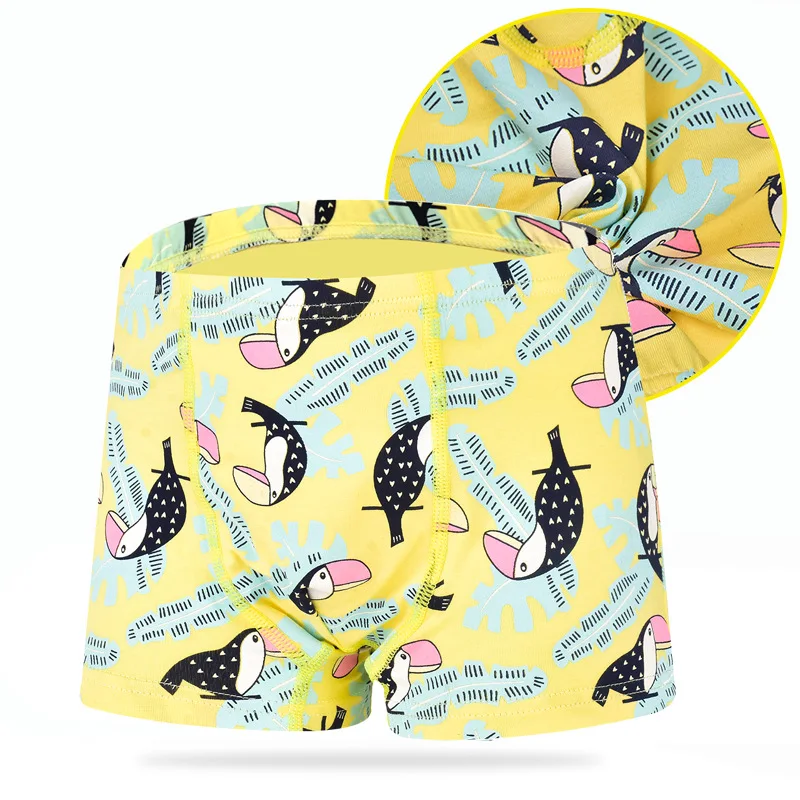 5 с принтом героев мультфильмов нижнее белье рисунком птицы для мальчиков