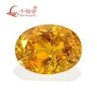 artificial sapphire oval shape natural cut yellow color including minor cracks and inclusions corundum loose gem stone