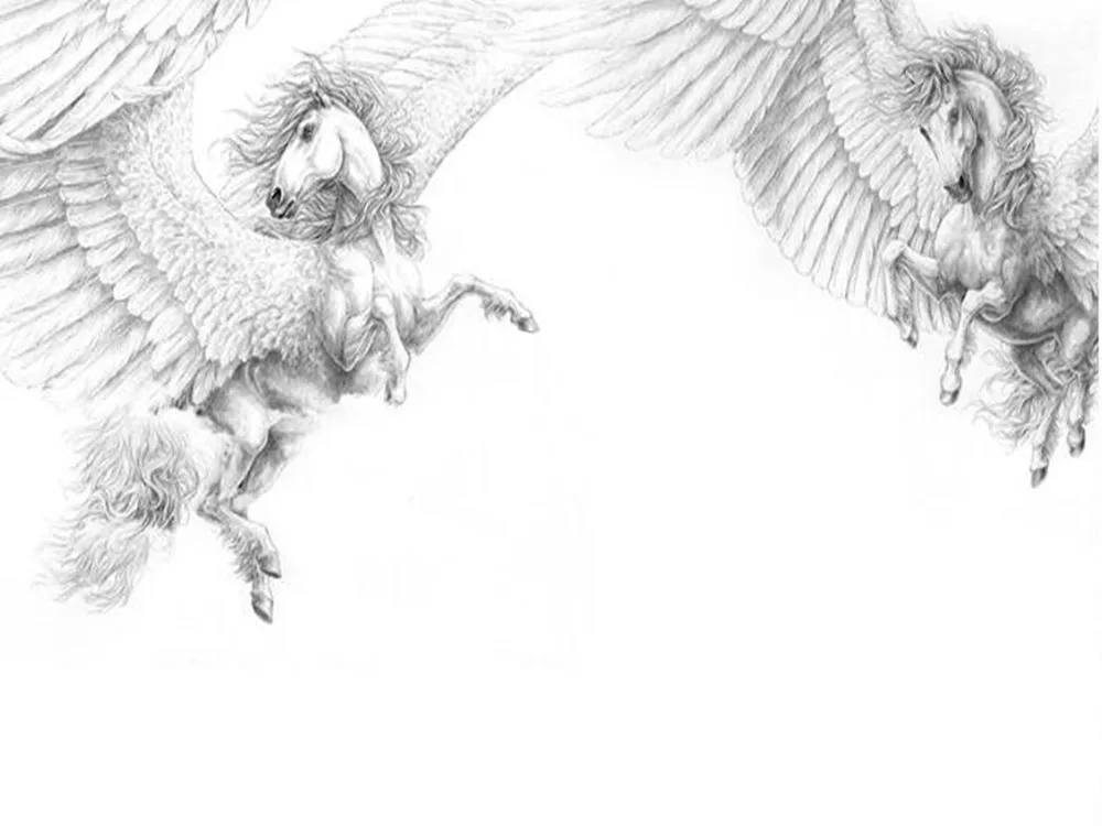 

Milofei manufacturers custom 3D hand-painted white Pegasus bokeh wallpaper mural