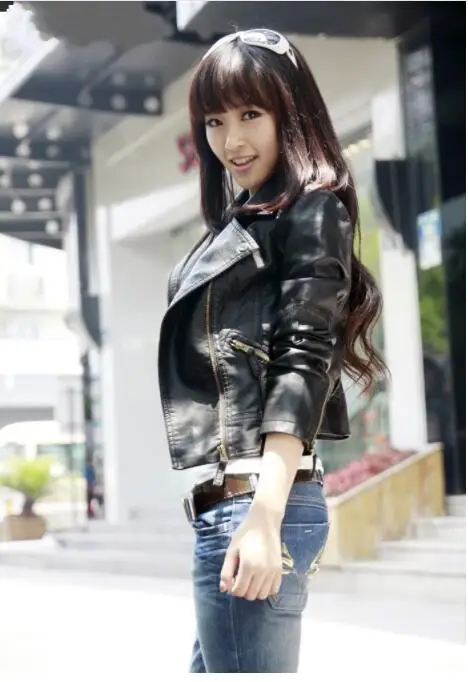 Leather Jacket Women 2021 Spring Women's Moto Biker Zipper Jacket Korean Girls Fashion Womens Coat Warm Clothing Winter enlarge