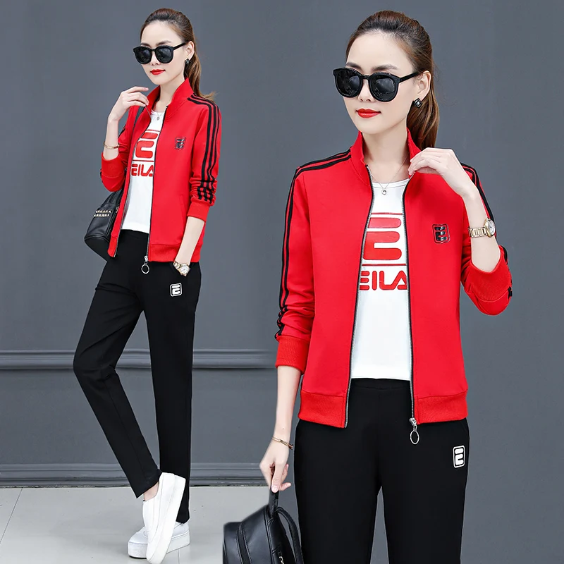 Спортивный костюм для женщин 2019 новый осенний и зимний женский плюс размерные