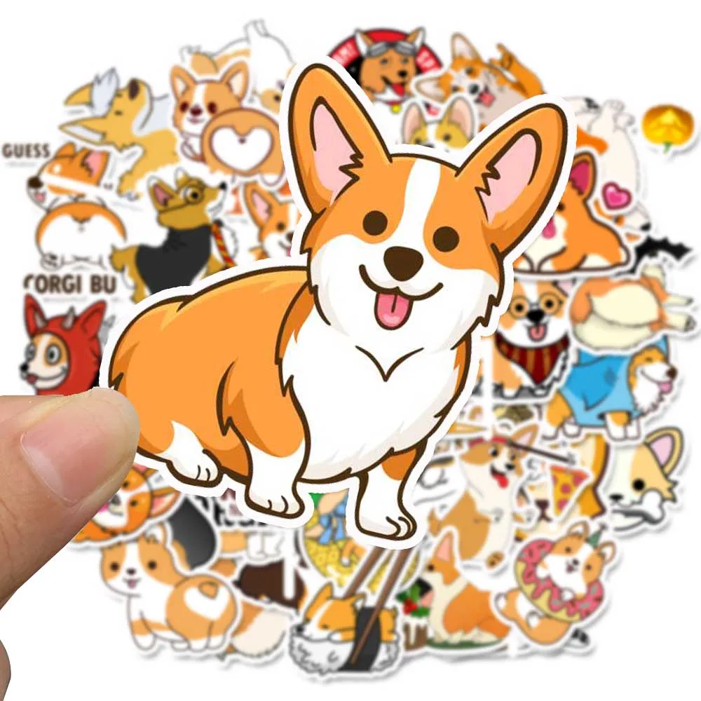 50 шт. наклейки для собак Husky Corgi граффити детских игрушек водонепроницаемые