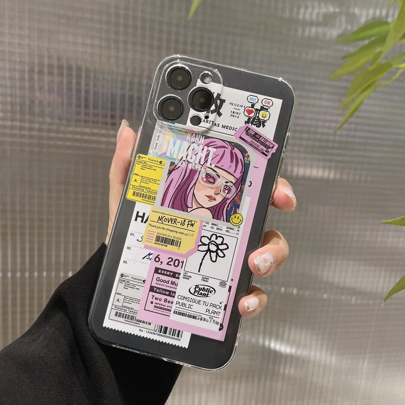 

2021 Hot Purple Girl Label Case Cover For iPhone 12 12Pro 12min 12ProMax 11 11Pro 11PROMAX SE2020 7 7Plus 8 8Plus XR XSMAX X XS
