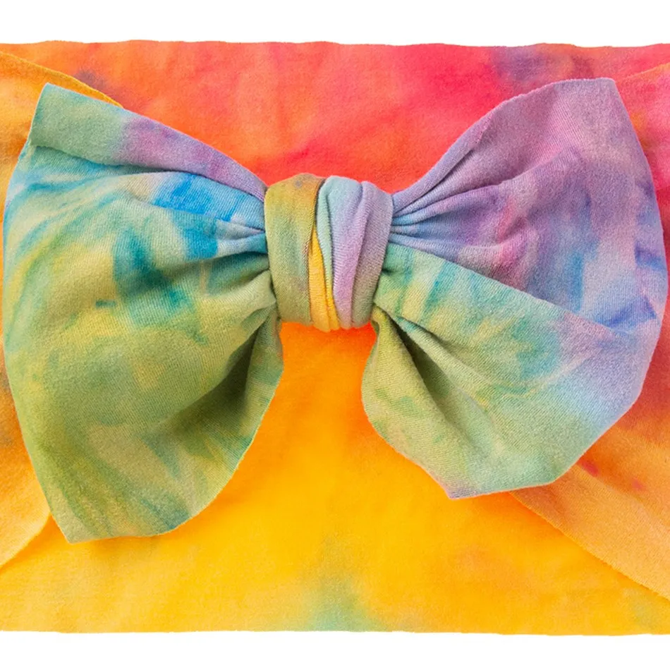 

0-6 Years Baby Headband Set Newborn Baby Tie-dye Bow Elastic Headband Mother and Daughter Headband Baby Turban