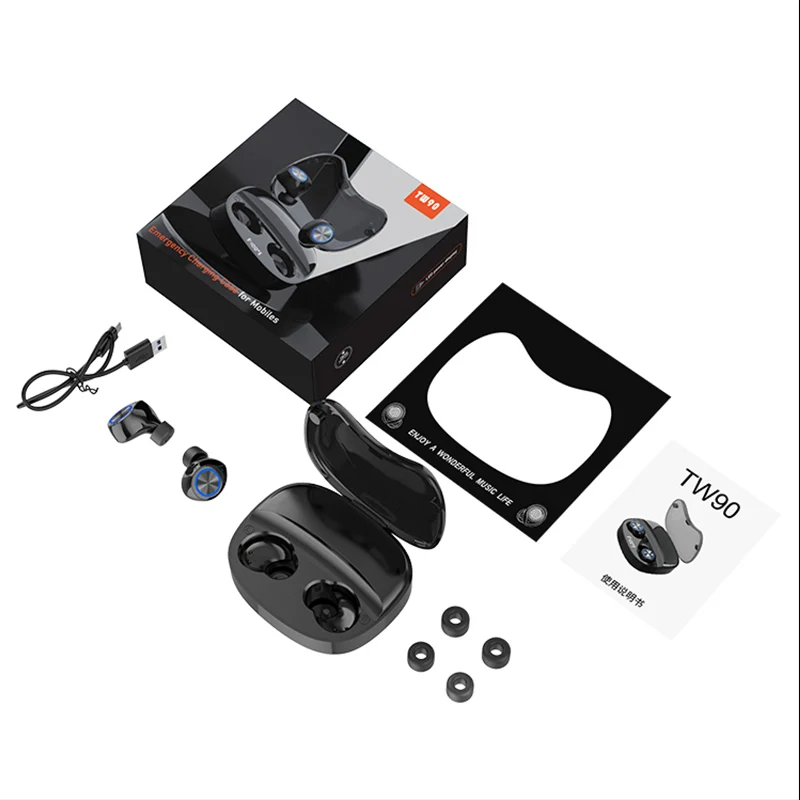 

Ting Ni TWS Bluetooth 5.0 Earphones Charging Box Wireless Headphones 9D Stereo Sports Waterproof Earbuds Headsets With Mic