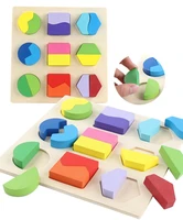 montessori educational wooden toys kids geometric shape color puzzle hand board jigsaw games sorting math preschool learning