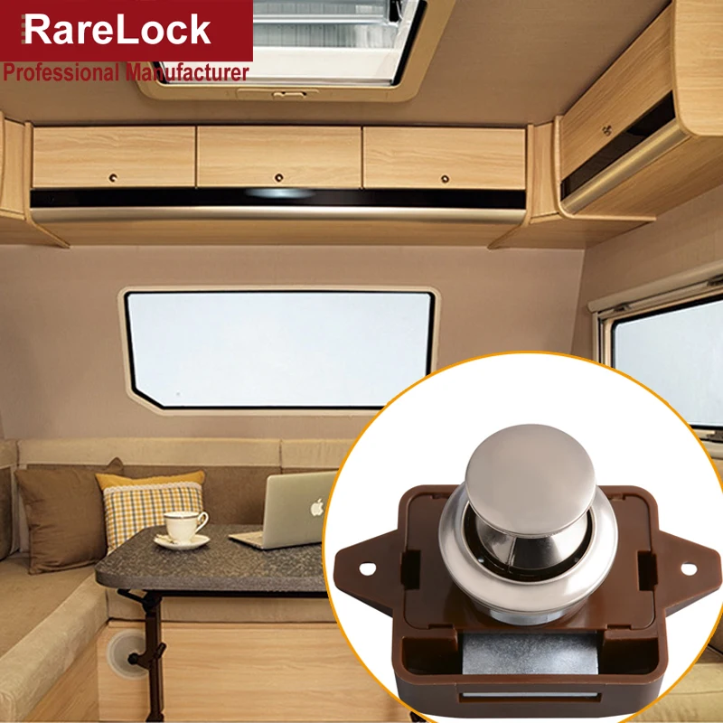 

Push Button Cabinet Lock For Ambulance RV Caravan Motorhome Cupboard Hospital Furniture Locks Latch Rarelock ZS02 A
