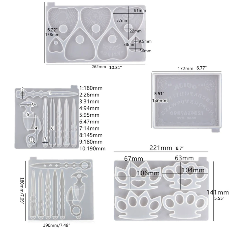 

Knuckles Silicone Resin Mold Epoxy Resin Finger Tiger Paw Self Defence Keychain Silicone Mold Kit Jewelry Making Tools