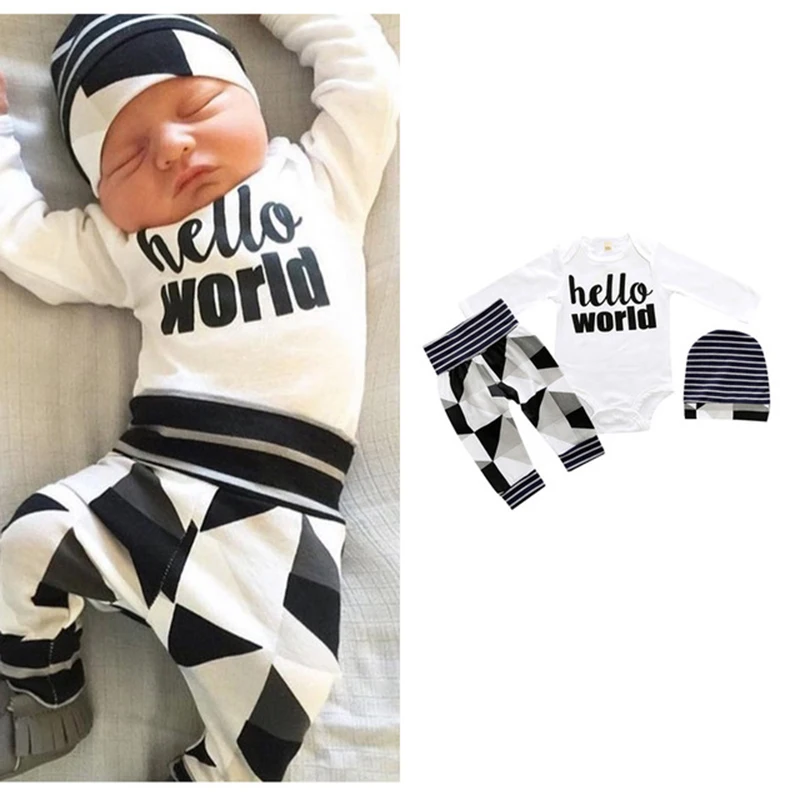 Roupa De Bebe/брендовый комбинезон комплект из 3 предметов боди + шапка штаны одежды для