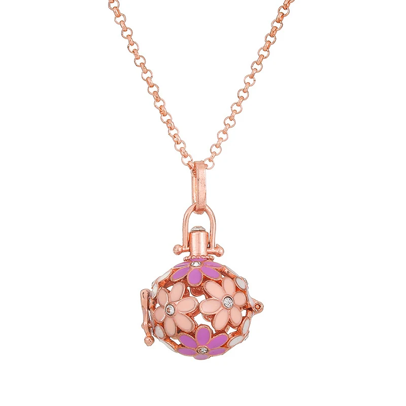 

Ladies Oil Aromatherapy Necklace Openable Hollow Perfume Piano Sound Bead Sweater Chain