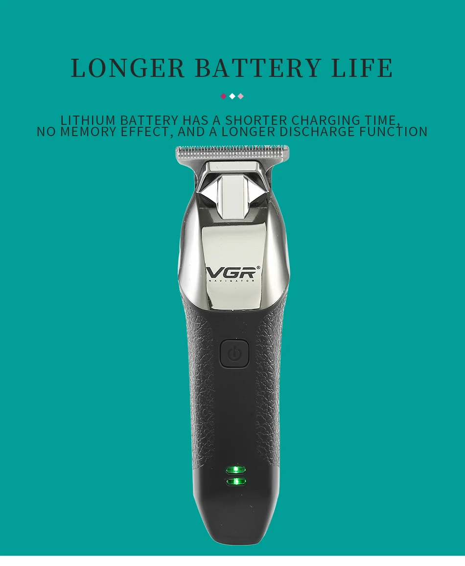 

VGR Barber 0 Head Oil Head Electric Push Shears Electric USB Barber Men's Carving Trim V-171