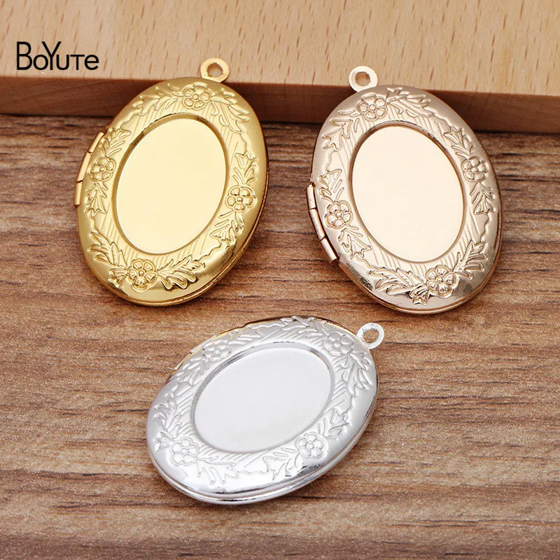 

BoYuTe (10 Pieces/Lot) 22*29*5MM Pendant 13*18MM Oval Cabochon Base Tray Diy Photo Locket Pendant