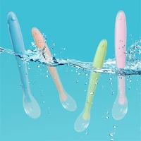 hot sale baby soft silicone spoon candy color temperature sensing spoon children food baby feeding tools