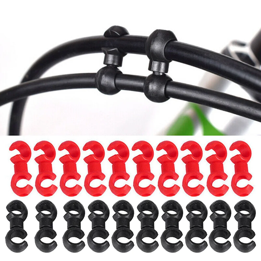 

20 * S Shaped Cross Cable Tidy Clips MTB Road City Bike Brake Gear Wire Rotating Hook Clips Lightweight Portable Cycling Parts
