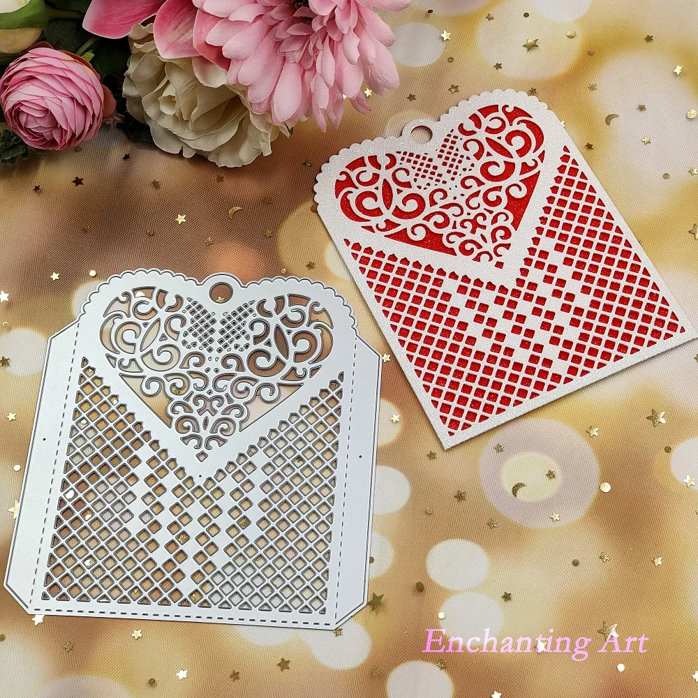 Вырезанные металлические штампы в форме сердца поздравительная открытка