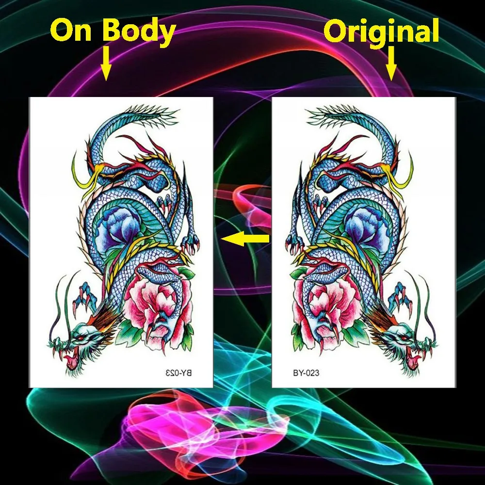 Водонепроницаемая Временная тату наклейка поддельные Аниме монстр многоцветный