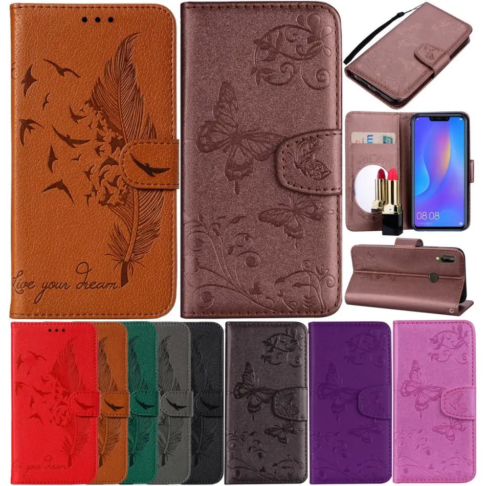 Чехол P30 Pro Cute Litchi для сумки huawei Y5 Y6 Y9 Prime P20 Lite 2019 чехол с перьями Honor 8S 8A 9X 10i 20 P Smart Z