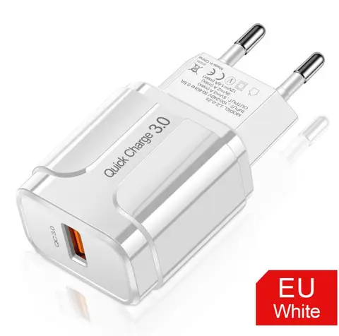 Новое универсальное зарядное устройство hopeboth с одним портом USB QC, 10 шт./партия, зарядное устройство с Европейской/американской вилкой, адаптер для быстрой зарядки телефона, зарядное устройство