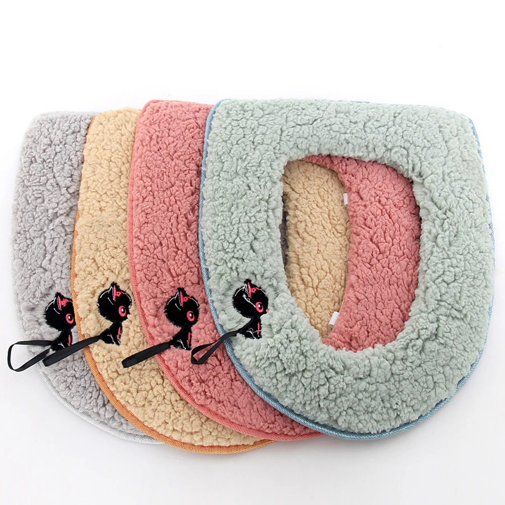 Крышка для сиденья унитаза зимняя крышка дома ванной комнаты моющаяся теплая