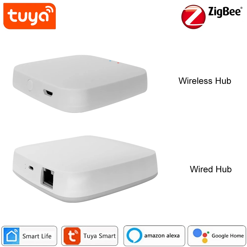 

Беспроводной проводной шлюз Tuya ZigBee, хаб с Wi-Fi, работает с Windows сенсором, датчиком температуры и тела, поддержка Alexa Google Home