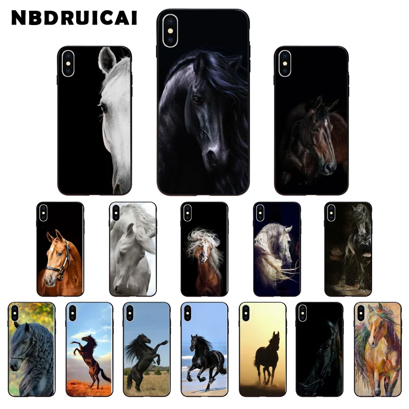 NBDRUICAI Фредерик красавица лошадь черный высококачественный чехол для телефона