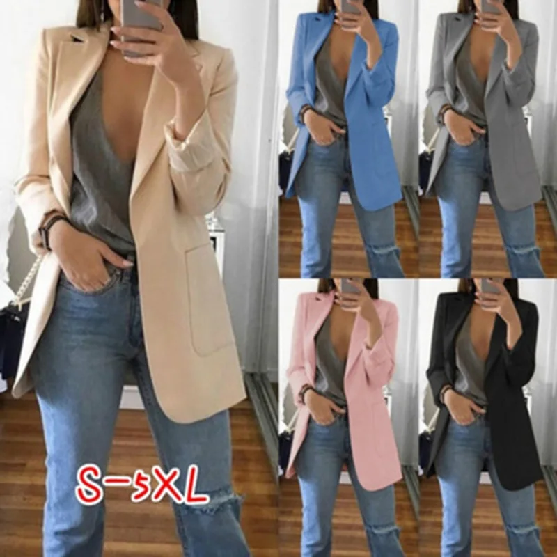 

spring and autumn Europe and the United States explosion models fashion lapels Slim cardigan temperament suit jacket women S-5XL
