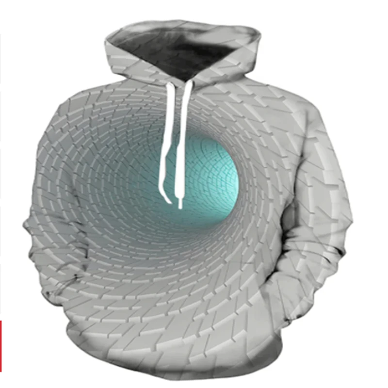 

2020 Psychedelic 3D Hoodie Long Sleeve Tunnel Hoodie Personality Unisex Hoodie Couple Sweatshirt Stranger Things Menswear