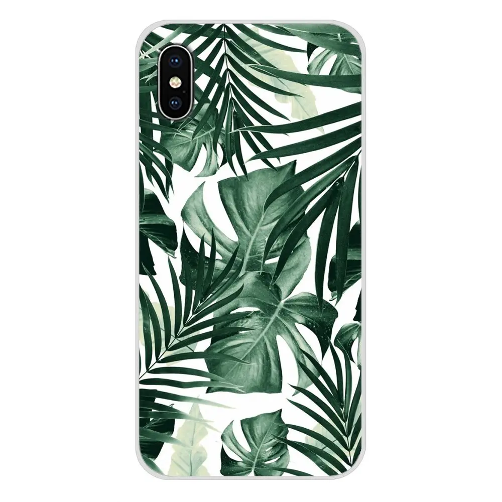 Зеленый лист Monstera для Samsung Galaxy S2 S3 S4 S5 Mini S6 S7 Edge S8 S9 S10E Lite Plus Аксессуары чехлы