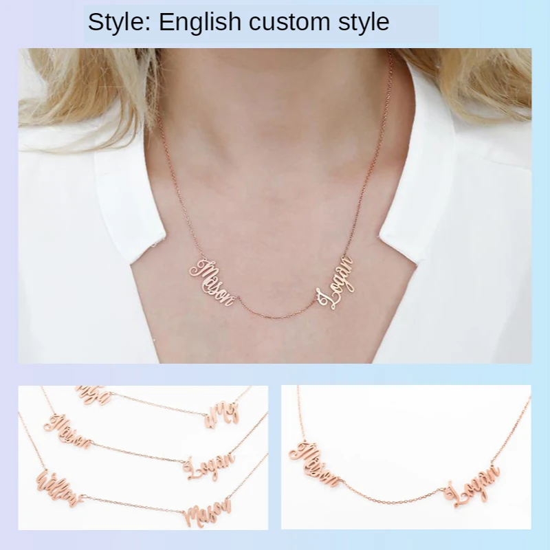 

CARLIDANA Custom Name Necklace Titanium Steel IPG14K Gold-plated Necklace Female male DIY Letter Clavicle Chain Birthday Gift