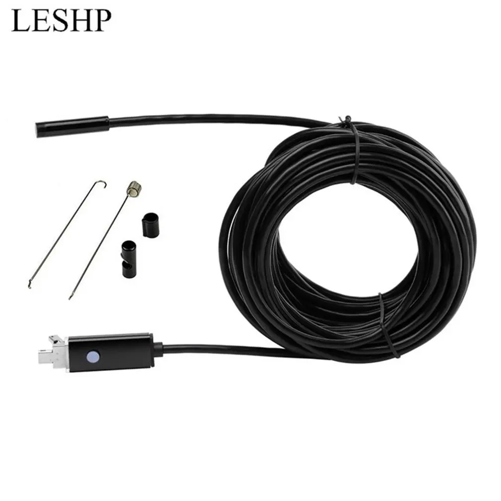 

AN99 2 in 1 USB Endoscope 5M 10M Phone Endoscope Inspection Camera Waterproof 6 LEDs Mini Borescope Tube For Android & PC New