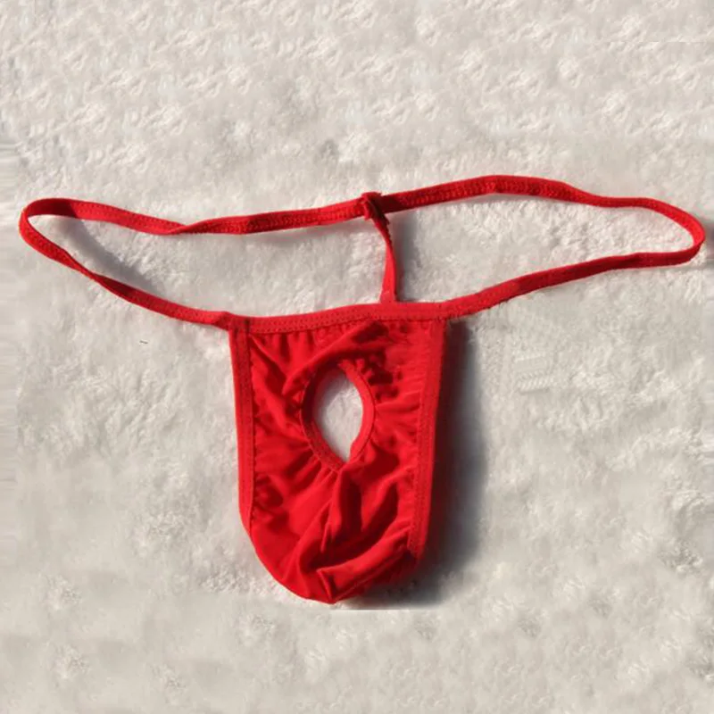 

Hot Male Sexy Lingerie String Thong With Hole T-back Sexy Underwear Comfortable T Pants Men's Underwear Breathable Soft Briefs