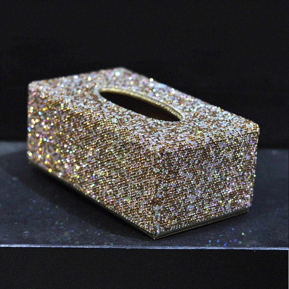 Блестящая модная коробка для салфеток автомобиля с фотографией розовая белая