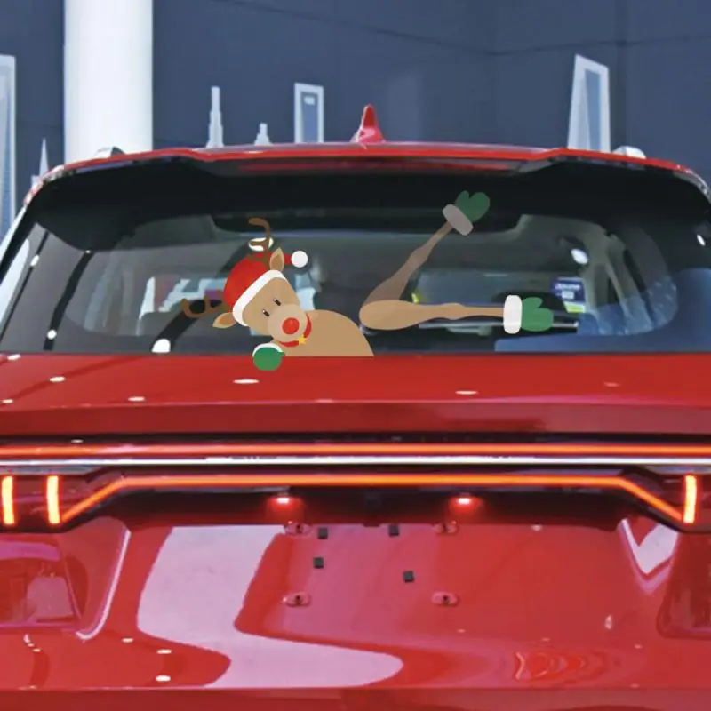 Рождество Стикеры лобовое стекло автомобиля задний стеклоочиститель