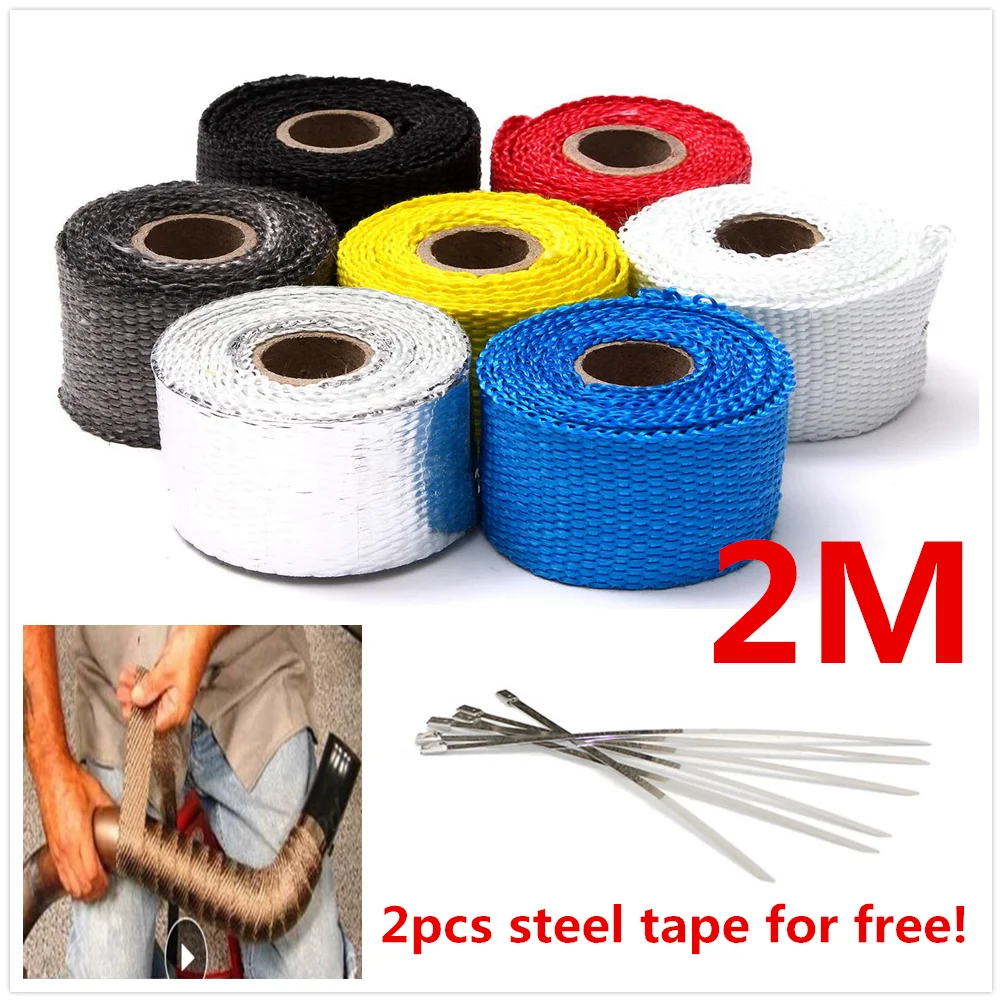 2 м мотоциклетная выхлопная труба теплозащитная обертка из стекловолокна для YAMAHA