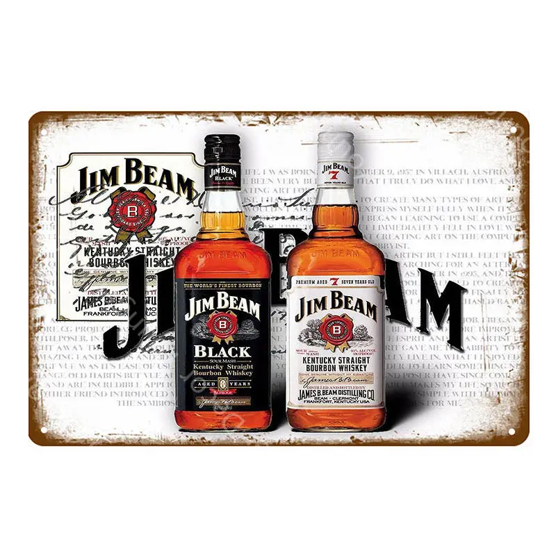YD7224AI Jim Black Beer Jennessee виски винтажные металлические знаки Наклейка на стену для бара паба клуба человек пещера декоративные тарелки Олово плакат YI-067 - Цвет: YD7224AI