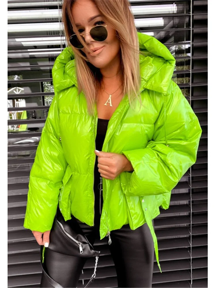 

Puffer Jacket Female Autumn Winter Long Sleeve Women's Clothing Zip Up Outerwear Cotton Quilted Bubble Coat Plus Size Quilted