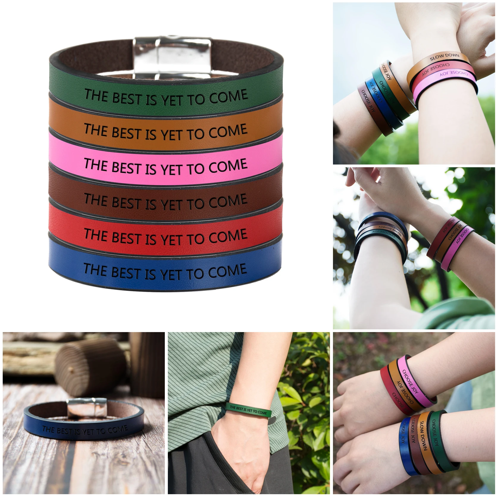 Самое лучшее еще впереди кожаный браслет для Для мужчин Женщин Изготовленный На